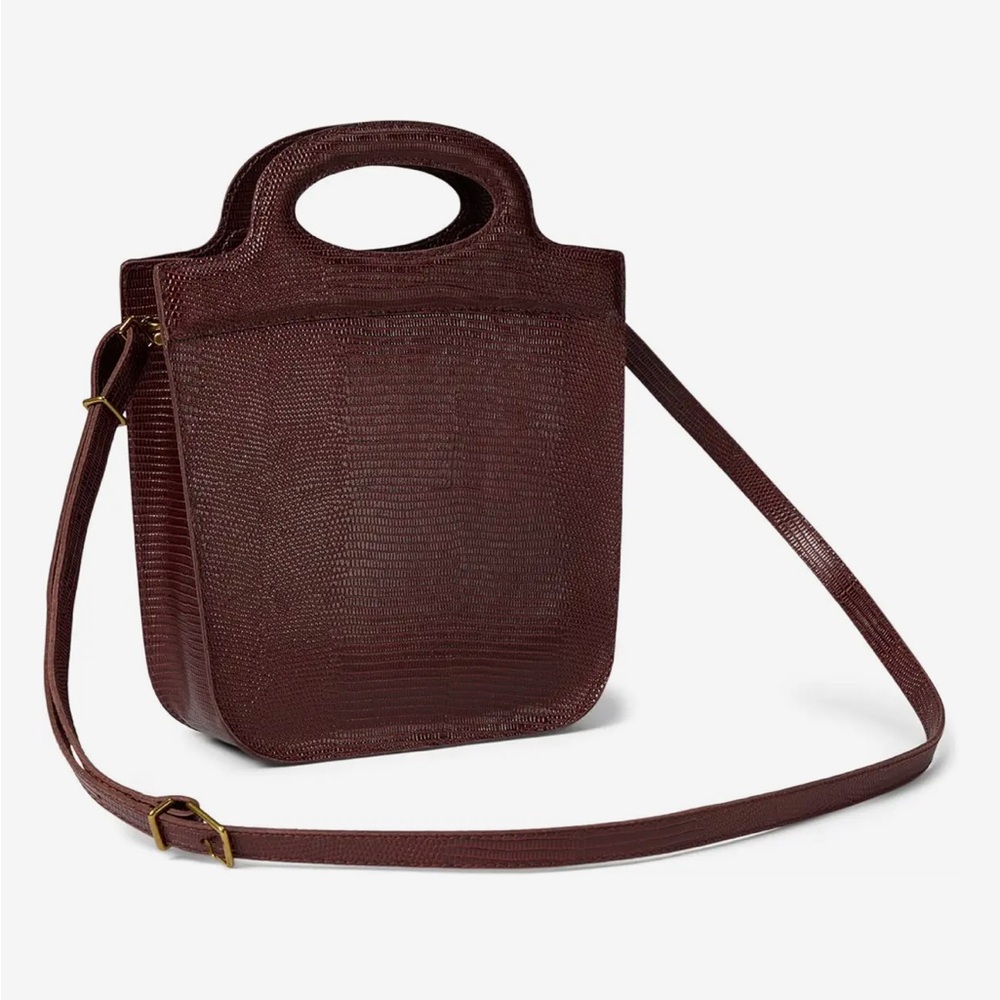 NWT Madewell Stamped Leather Toggle Crossbody- Dark Cabernet